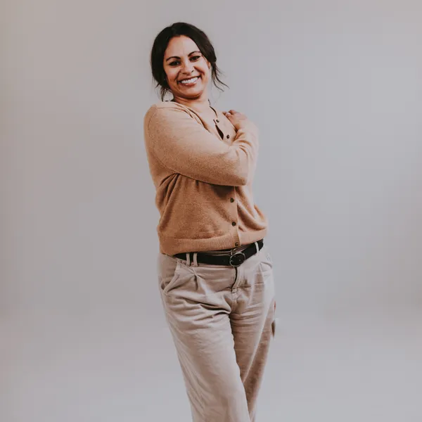 Krista Kochevar, 3D ultrasound tech, in a studio portrait